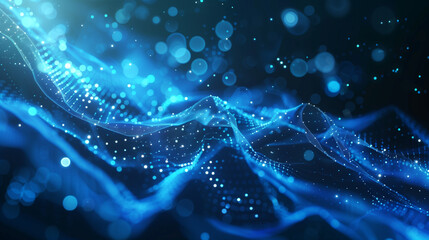 Poster - futuristic technology blue background tech wallpaper internet data digital business background 