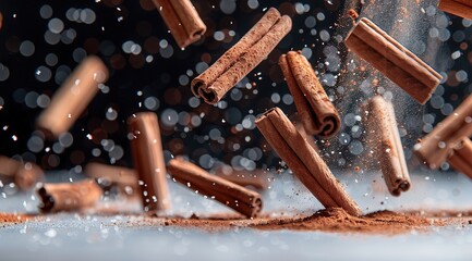 Wall Mural - cinnamon sticks and powder