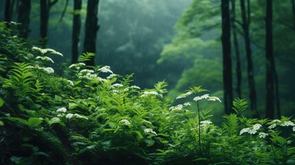 Poster - landscape green mountain forest