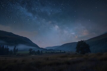 Wall Mural - sunset in the mountains