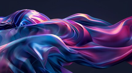 Wall Mural - Abstract Blue and Purple Swirling Fabric.