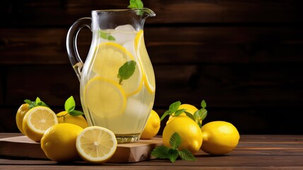 Wall Mural - rustic glass lemonade