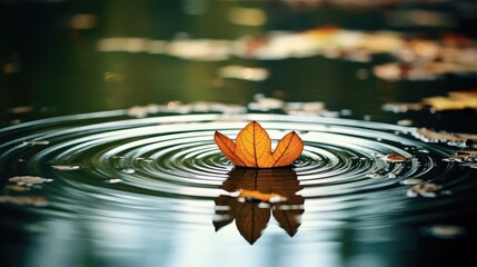 Wall Mural - water round leaves