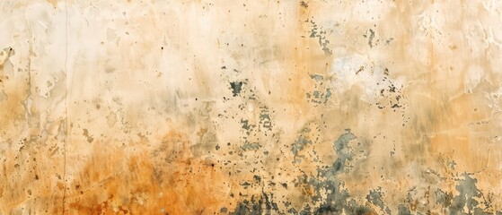 Wall Mural - Panoramic close-up, high detail scan of tea-stained wall texture, Generative AI