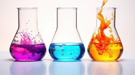 mixture beaker chemistry white background