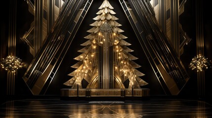 silver christmas tree art deco