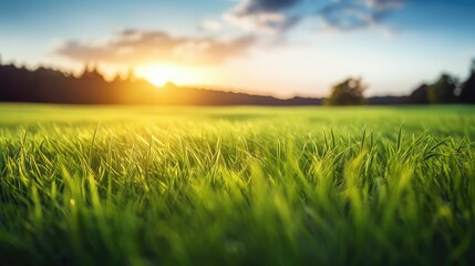 Poster - grass green glow background