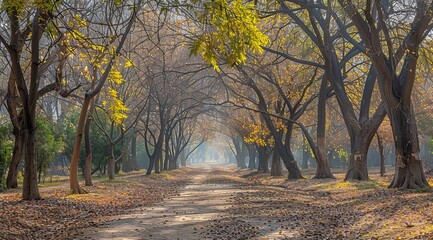 Wall Mural - path in autumn forest