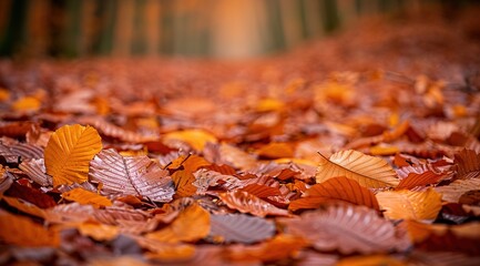 Wall Mural - autumn leaves in the forest