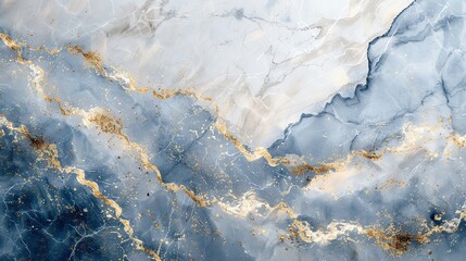 Poster - Abstract Blue and Gold Marble Texture.