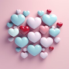 Canvas Print - heart shaped candies