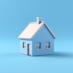 Poster - house with blue sky