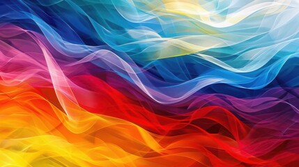 Poster - Abstract colorful wavy background with vibrant colors.