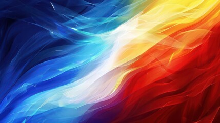 Poster - Abstract background with blue, red, and yellow colors, representing fire and ice.