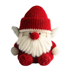 Wall Mural - A Christmas gnome with a red hat on transparent background