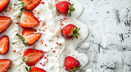 Canvas Print - strawberries and cream