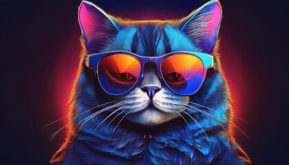 Wall Mural - cat with sunglasses 