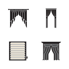 Sticker - curtain illustration icon