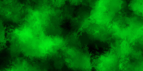 Aufkleber - Vibrant Green Smoke Cloud Background with dynamic art and atmosphere. Freeze motion of green dust explosion on black background. Old grunge textures design With cement wall texture