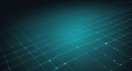 Poster - teal satellite communication grid concept technology abstract background with copy space