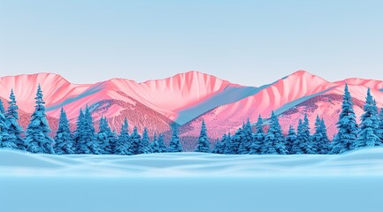 Sticker - landscape with snow