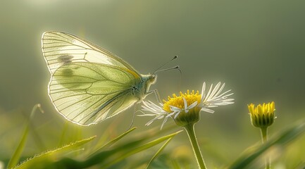 Sticker - butterfly on a flower