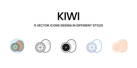 Sticker - Kiwi icons set vector illustration. vector stock