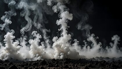 Wall Mural - white smoke on a black background