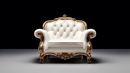 antique armchair isolated on dark background