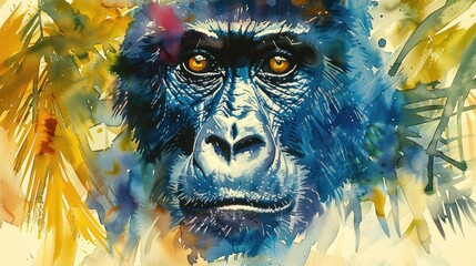 Gorilla Watercolor Painting