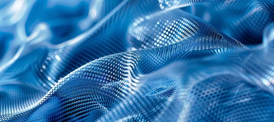 Poster - Wavy tech fabric texture background. Generative AI technology.