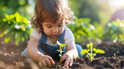 Young Child Planting Seeds as a Symbol of Future Growth