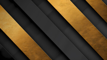 Wall Mural - Abstract background with black and gold diagonal stripes. Elegant, modern design perfect for sophisticated projects.