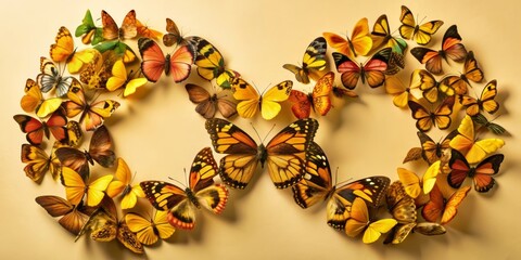 Wall Mural - background with butterflies