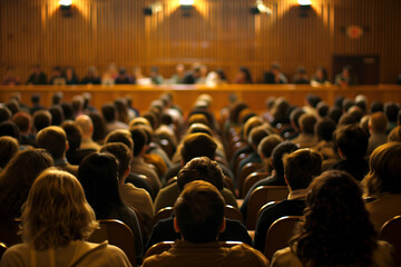 Audience in the lecture hall view from behind