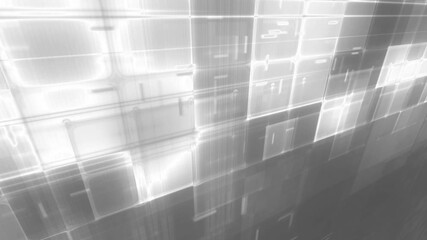 Wall Mural - bright white grey square abstract corporate motion background. seamless looping animation elegant li