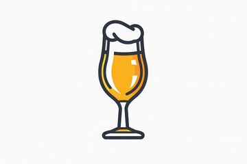 Aufkleber - A simple, stylized logo of a beer glass with foam on top, against a white background. Generative AI