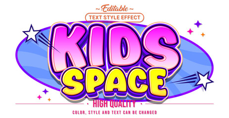 Poster - Editable text style effect - Kids Space text style theme.