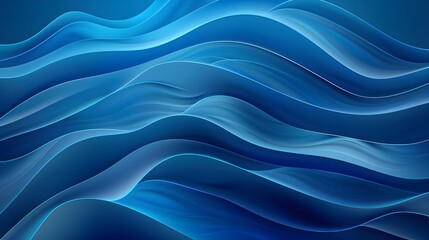 Poster - Vector illustration of a blue wave modern abstract background suitable for banners, posters, and template designs.