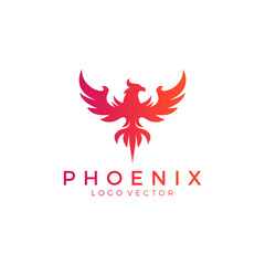 Wall Mural - Phoenix logo vector Illustration. Bird Icon vector