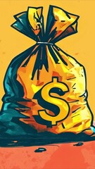 Wall Mural - Wealth concept in the form of a bag with a dollar sign on a isolated background	