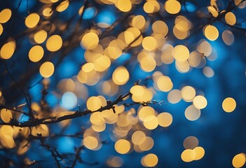 Poster - yellow blue blurred gradien colorful bokeh background glow glowing spring winter defocused soft