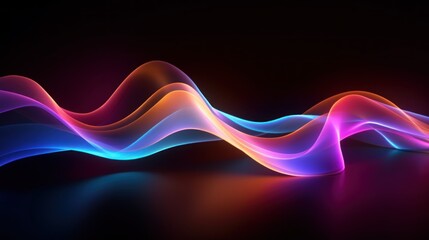 Fototapete - Abstract Glowing Neon Waves