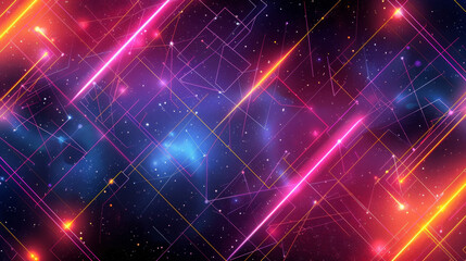 Wall Mural - A colorful background with a lot of stars and lines