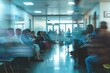 © Syahrul Zidane A - A crowded hospital waiting room with people in need of medical attention, contrasted with a private clinic with immediate service