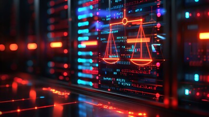 cyber justice scales of justice in digital world.