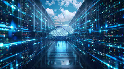 Poster - Cloud systems are now managed by AI that makes sure data is safe and easy to get to. This AI can automatically back up data, upload it, and download it.