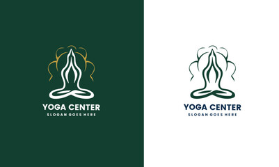 Wall Mural - Yoga logo, fitness logo, spa logo, minimalist and business logo design in vector template EPS10 file.