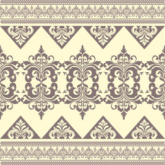 Wall Mural - Vector damask border element and page decoration. Classical luxury border decoration pattern. Seamless texture for textile, wrapping etc. Vintage exquisite floral baroque template