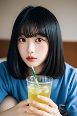 girl drink juice 9